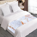 Grey Bronze Marble Print Bed Runner
