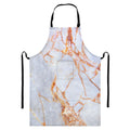 Grey Bronze Marble Print Bib Apron With Pocket