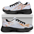 Grey Bronze Marble Print Black Chunky Shoes