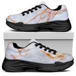 Grey Bronze Marble Print Black Chunky Shoes