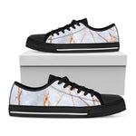 Grey Bronze Marble Print Black Low Top Sneakers