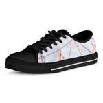 Grey Bronze Marble Print Black Low Top Sneakers