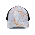 Grey Bronze Marble Print Black Mesh Trucker Hat