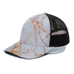 Grey Bronze Marble Print Black Mesh Trucker Cap