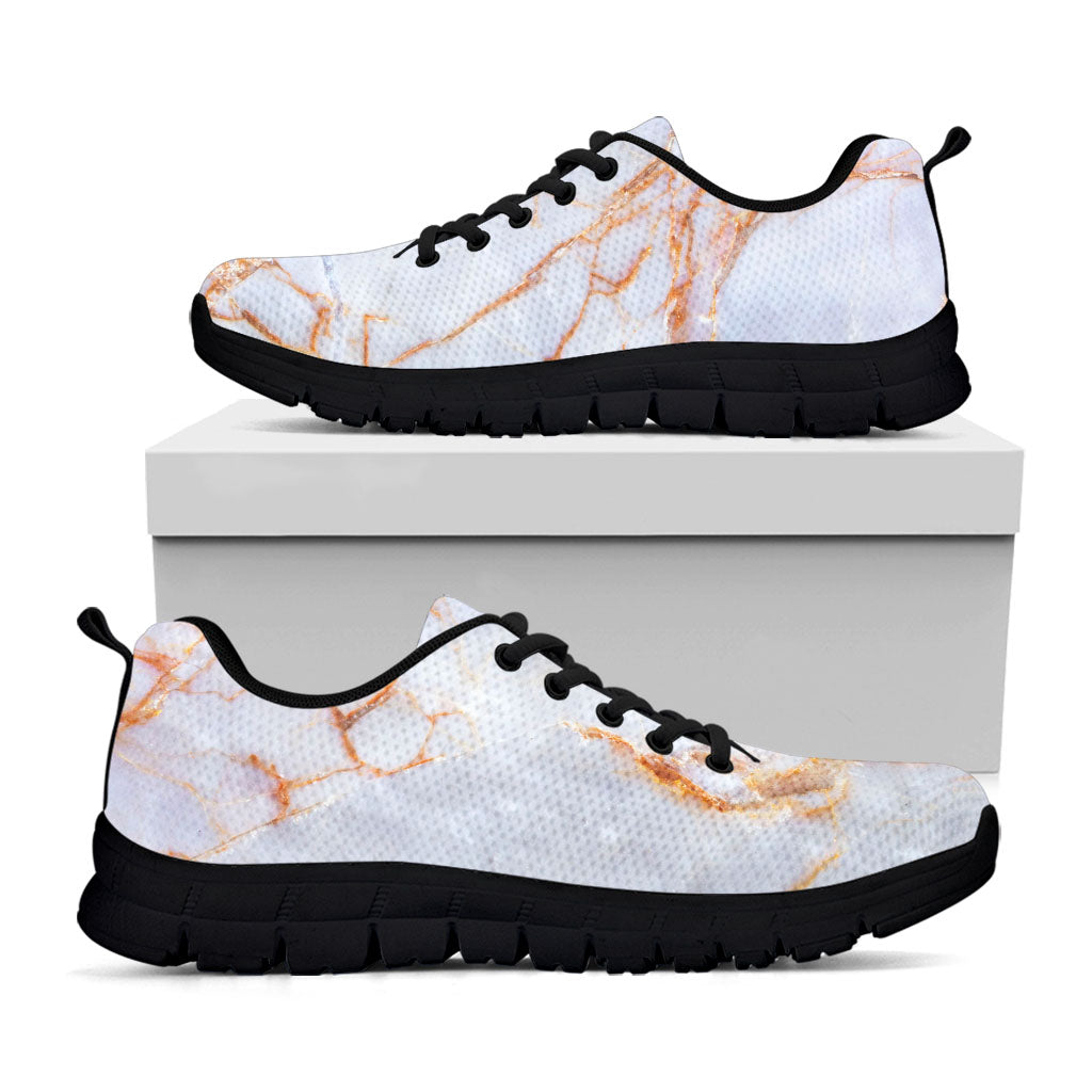 Grey Bronze Marble Print Black Running Shoes