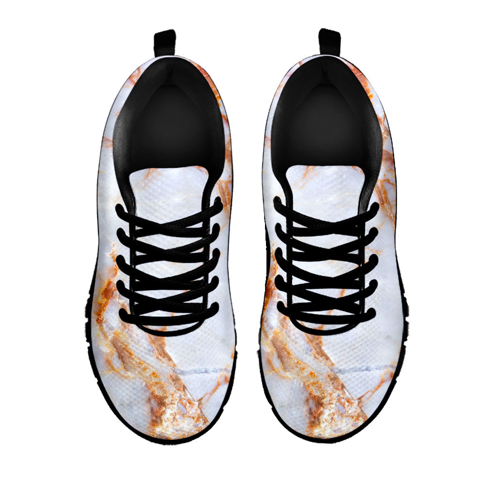 Grey Bronze Marble Print Black Running Shoes