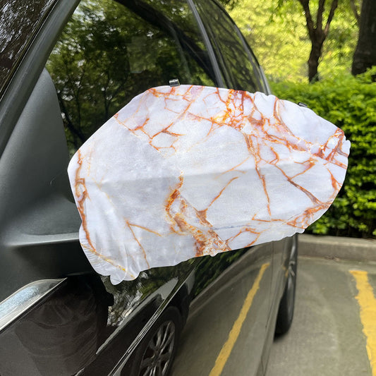 Grey Bronze Marble Print Car Side Mirror Covers