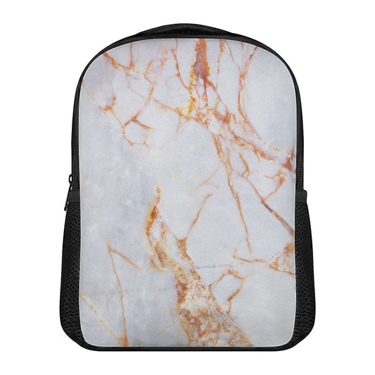 Grey Bronze Marble Print Casual Backpack