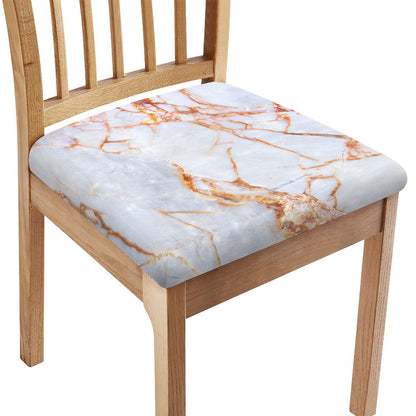 Grey Bronze Marble Print Chair Cushion Cover