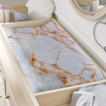 Grey Bronze Marble Print Changing Pad Cover