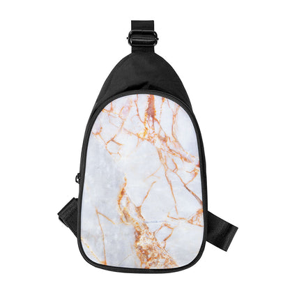 Grey Bronze Marble Print Chest Bag