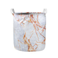 Grey Bronze Marble Print Collapsible Laundry Basket