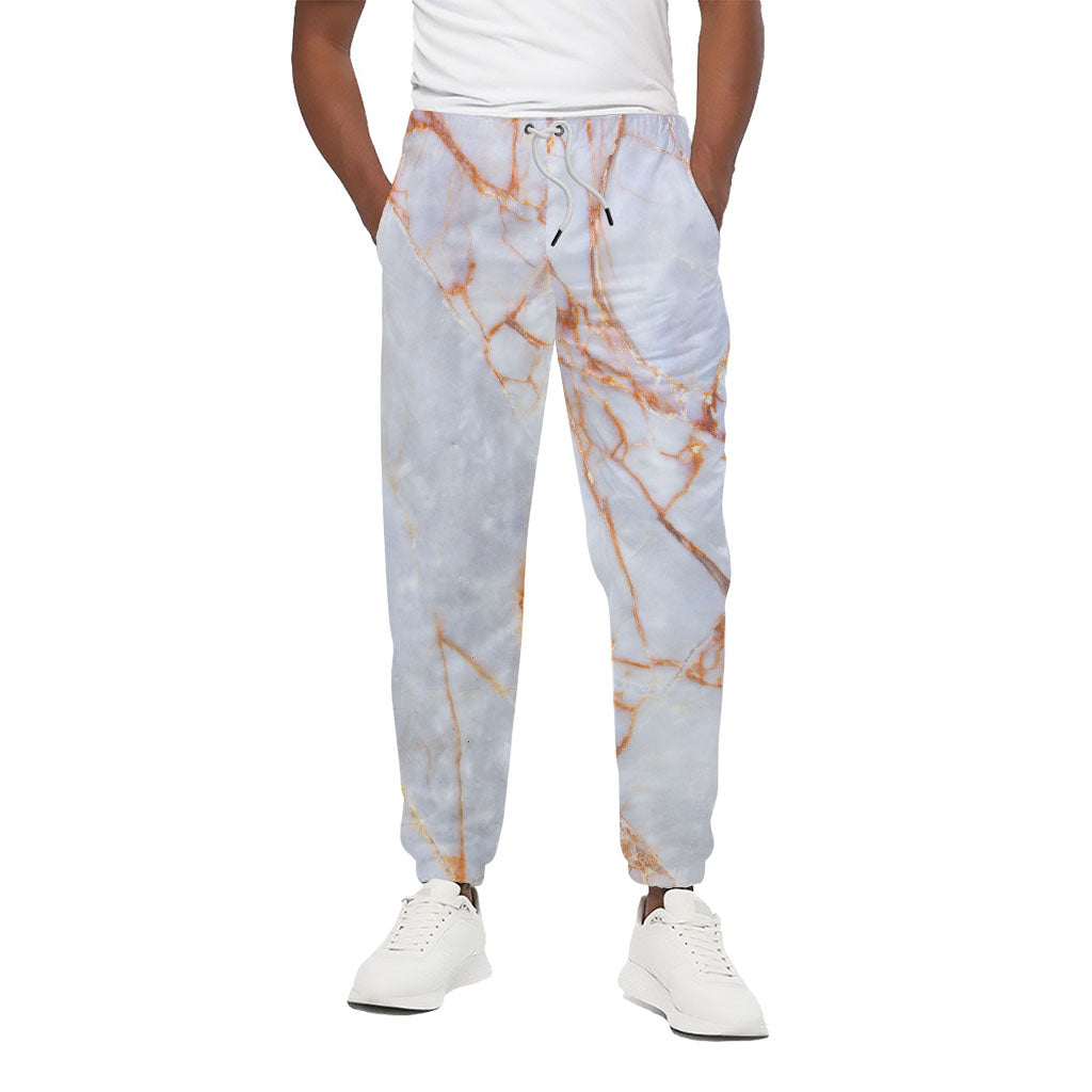 Grey Bronze Marble Print Cotton Pants