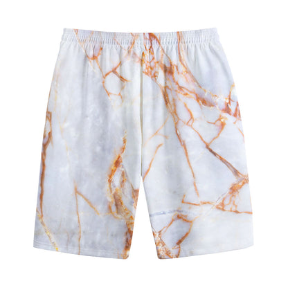 Grey Bronze Marble Print Cotton Shorts