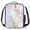 Grey Bronze Marble Print Crossbody Lunch Bag