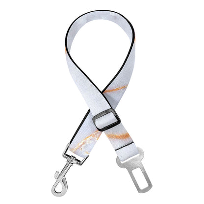 Grey Bronze Marble Print Dog Seat Belt