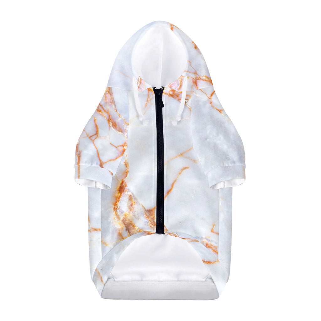 Grey Bronze Marble Print Dog Zip Up Hoodie