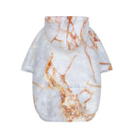 Grey Bronze Marble Print Dog Zip Up Hoodie