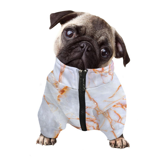 Grey Bronze Marble Print Dog Zip Up Jacket