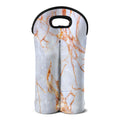 Grey Bronze Marble Print Double Neoprene Wine Tote