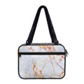 Grey Bronze Marble Print Double Strap Bible Bag