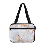 Grey Bronze Marble Print Double Strap Bible Bag