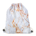 Grey Bronze Marble Print Drawstring Bag