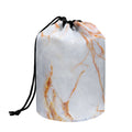 Grey Bronze Marble Print Drawstring Makeup Bag