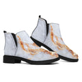 Grey Bronze Marble Print Flat Ankle Boots