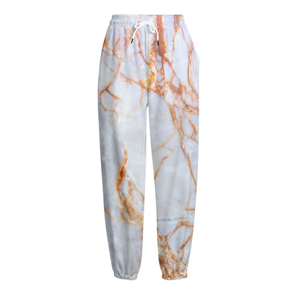Grey Bronze Marble Print Fleece Lined Knit Pants