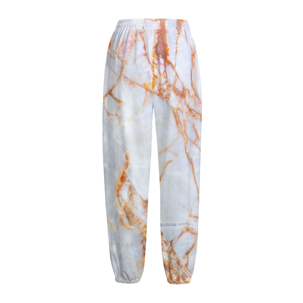 Grey Bronze Marble Print Fleece Lined Knit Pants