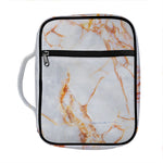 Grey Bronze Marble Print Front Pocket Bible Bag