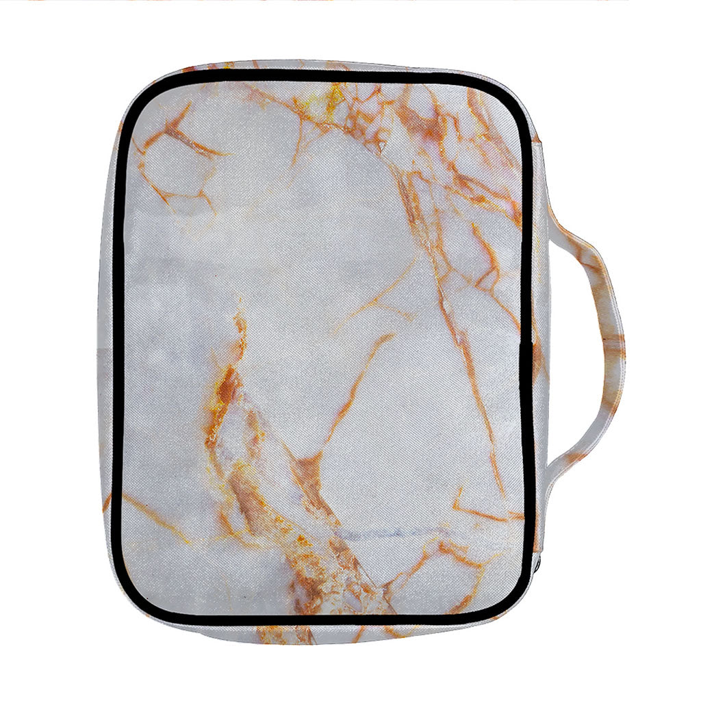 Grey Bronze Marble Print Front Pocket Bible Bag