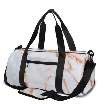 Grey Bronze Marble Print Gym Bag