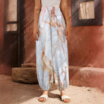 Grey Bronze Marble Print Harem Pants