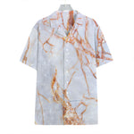 Grey Bronze Marble Print Hawaiian Shirt
