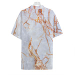 Grey Bronze Marble Print Hawaiian Shirt