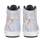 Grey Bronze Marble Print High Top Leather Sneakers