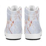 Grey Bronze Marble Print High Top Leather Sneakers