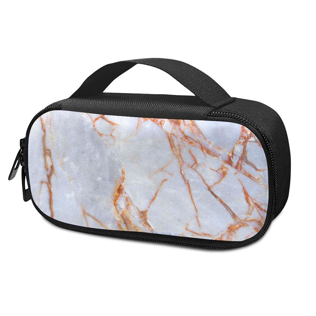 Grey Bronze Marble Print Insulin Cooler Travel Case