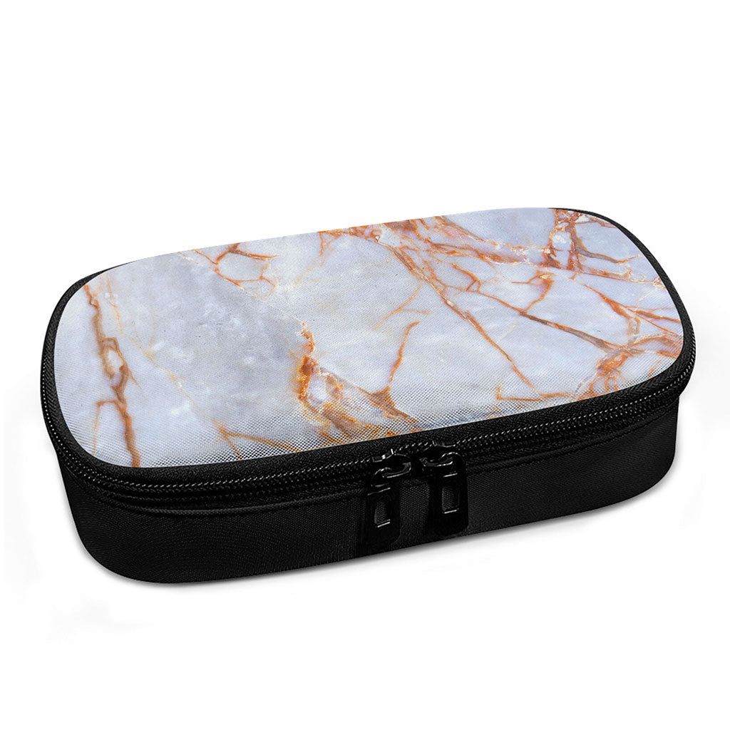 Grey Bronze Marble Print Insulin Cooler Travel Case