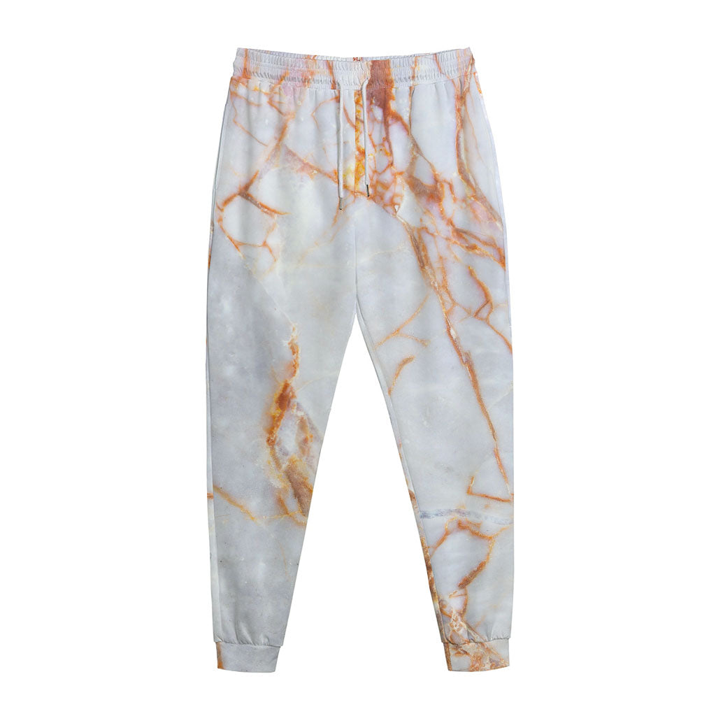 Grey Bronze Marble Print Jogger Pants