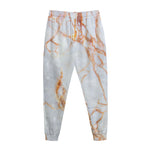 Grey Bronze Marble Print Jogger Pants