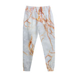 Grey Bronze Marble Print Jogger Pants