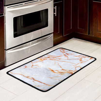 Grey Bronze Marble Print Kitchen Mat