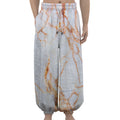 Grey Bronze Marble Print Lantern Pants