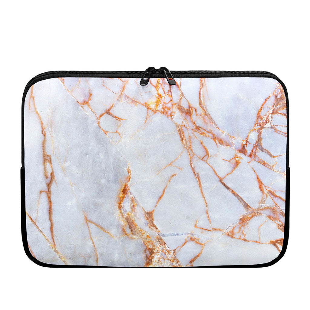Grey Bronze Marble Print Laptop Sleeve