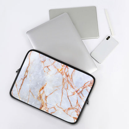 Grey Bronze Marble Print Laptop Sleeve