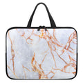 Grey Bronze Marble Print Laptop Sleeve With Handle