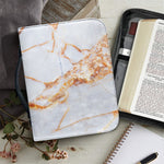Grey Bronze Marble Print Leather Bible Cover